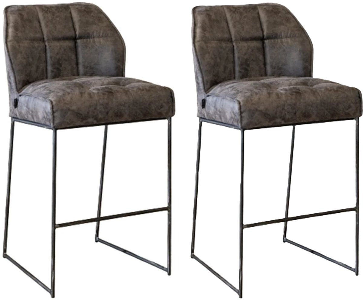 Bronx71® Industriële barkruk Abel antraciet 82 cm - barkrukken set van 2 - barstoel