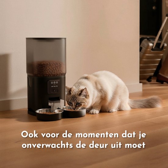 WellToBe Automatische kattenvoerbak voor 2 katten, kattenvoerautomaat