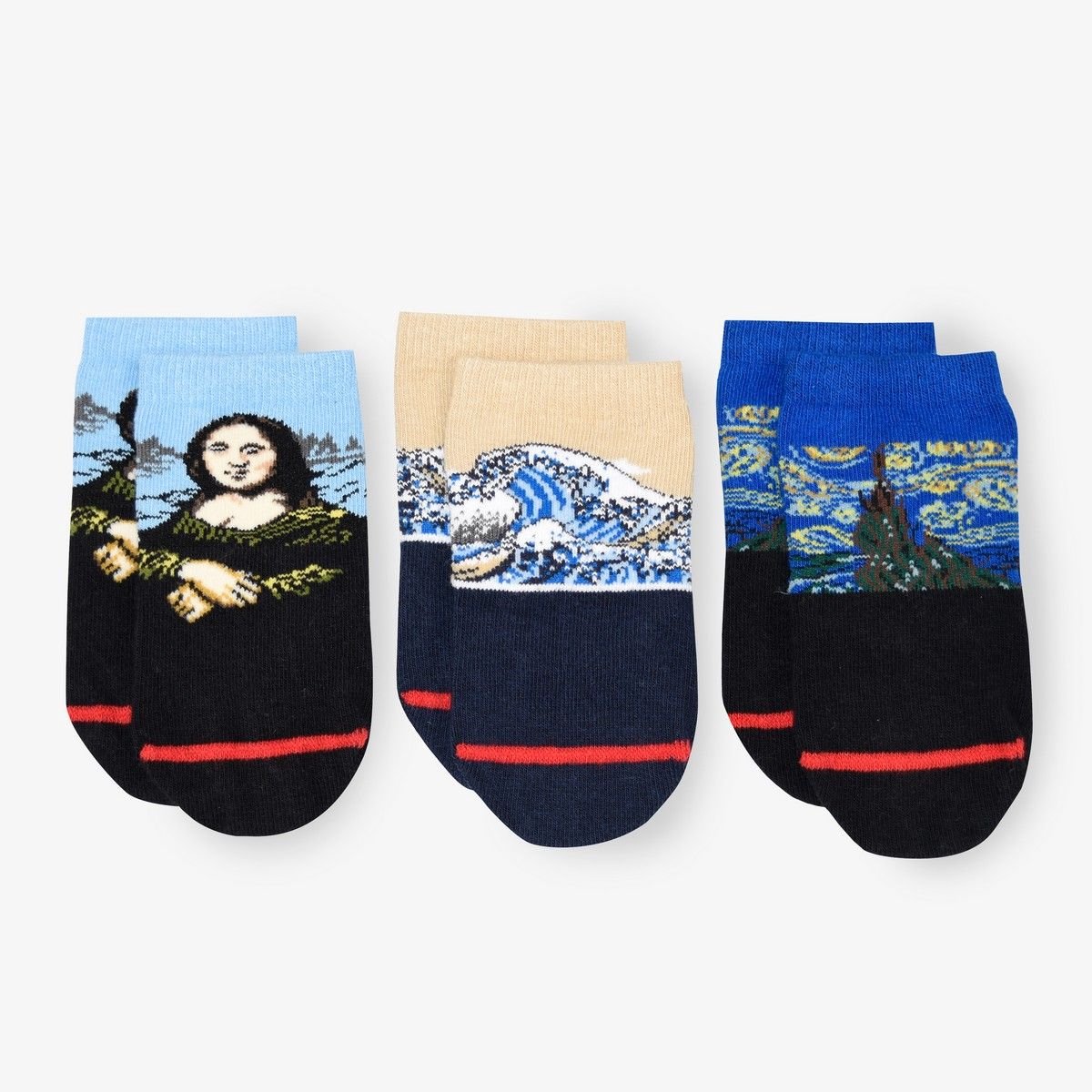 Da Vinci - Van Gogh - Hokusai - Baby Socks - 3Pack 11-14 M