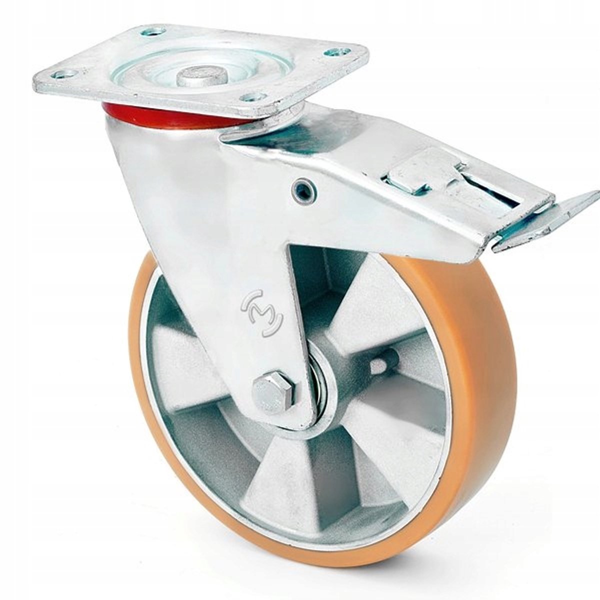 Wiko Zwenkbaar Wiel met Rem - Aluminium/Polyurethaan - 160mm - 550kg