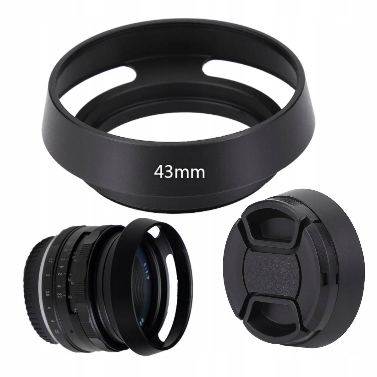Metalen Zonnekap 43mm voor Camera Lens