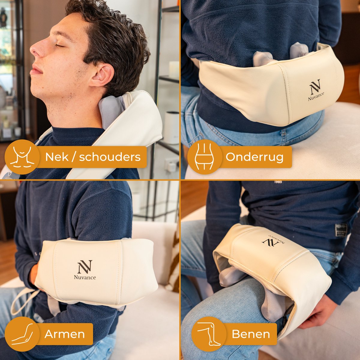 Nuvance Draadloos Massagekussen met Verwarming - afbeelding 3