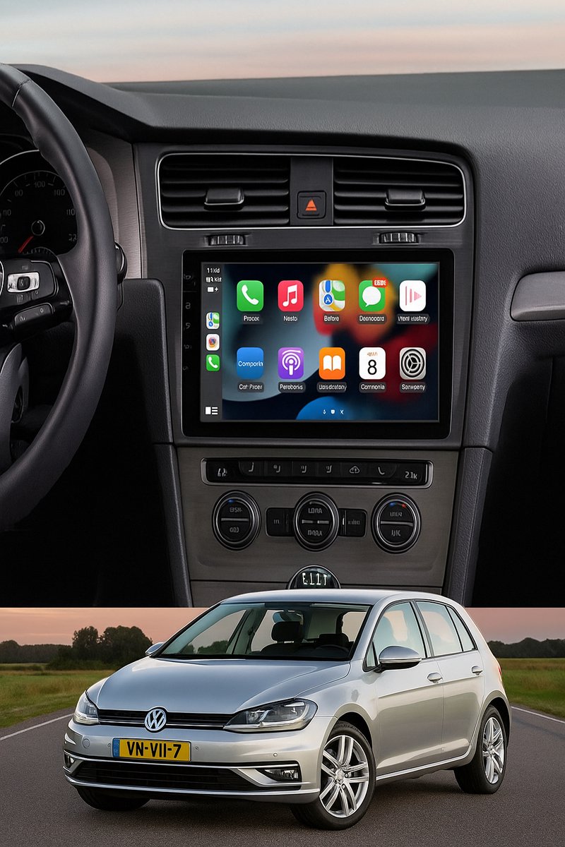 ADIVOX 10.1 inch T1 geschikt voor VW Golf 7 2013-2018 Android 15 2GB/32GB Quad Core CarPlay/Auto/Wifi/RDS/DSP/DAB+