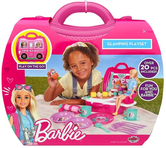 Cefa Toys Barbie Glamping Camping En Barbecuekoffer Roze van Merkloos — afbeelding 2