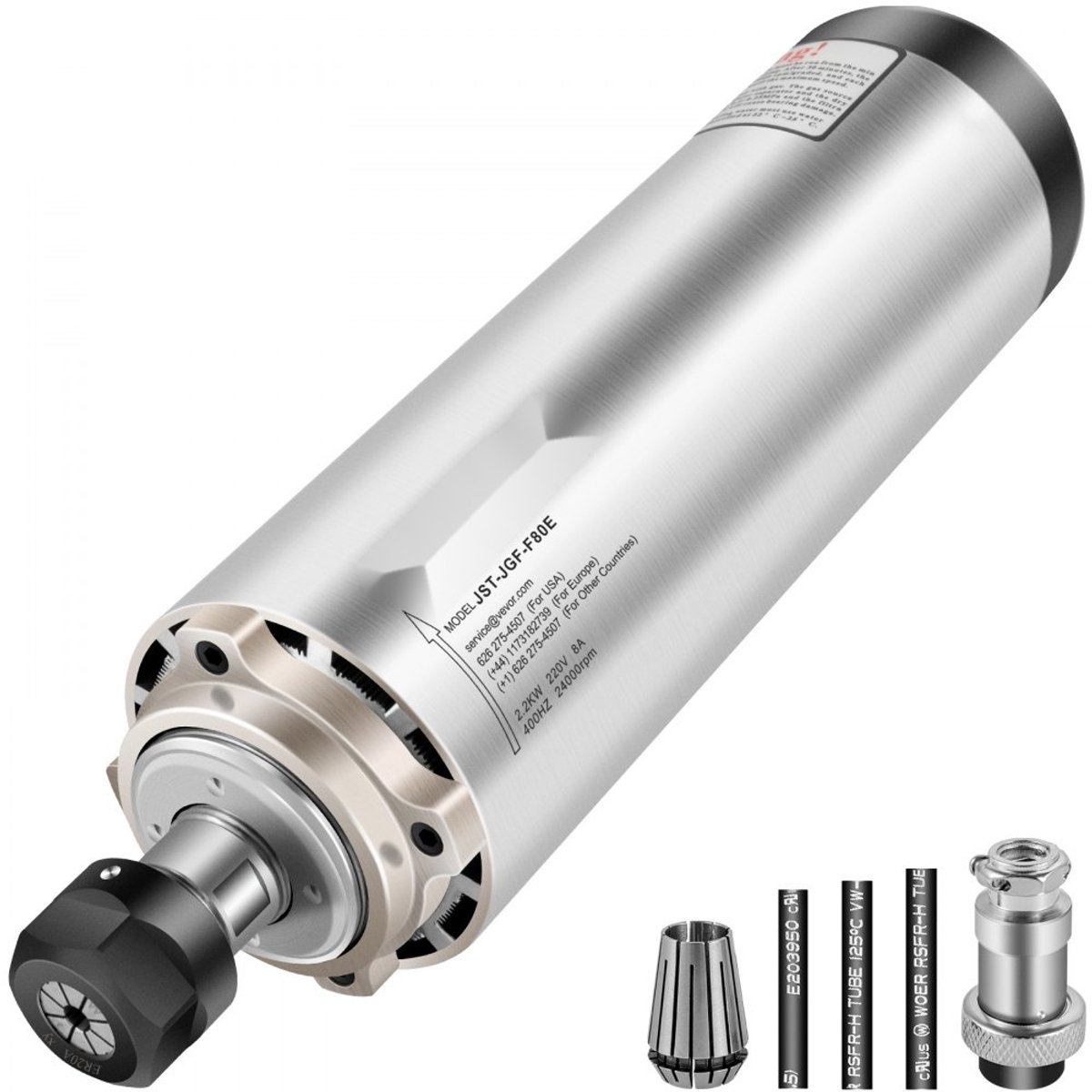 CNC Spindelmotor - ER20 - Luchtgekoeld - Vermogen 2,2 kW - Spanning 220 V - Voor CNC Frees/Graveermachine