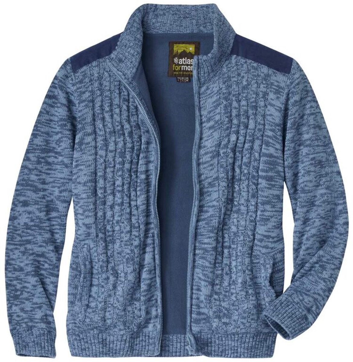 ATLAS FOR MEN - Tricotvest met fleecevoering - Heren - Verkrijgbaar in grote maten - M