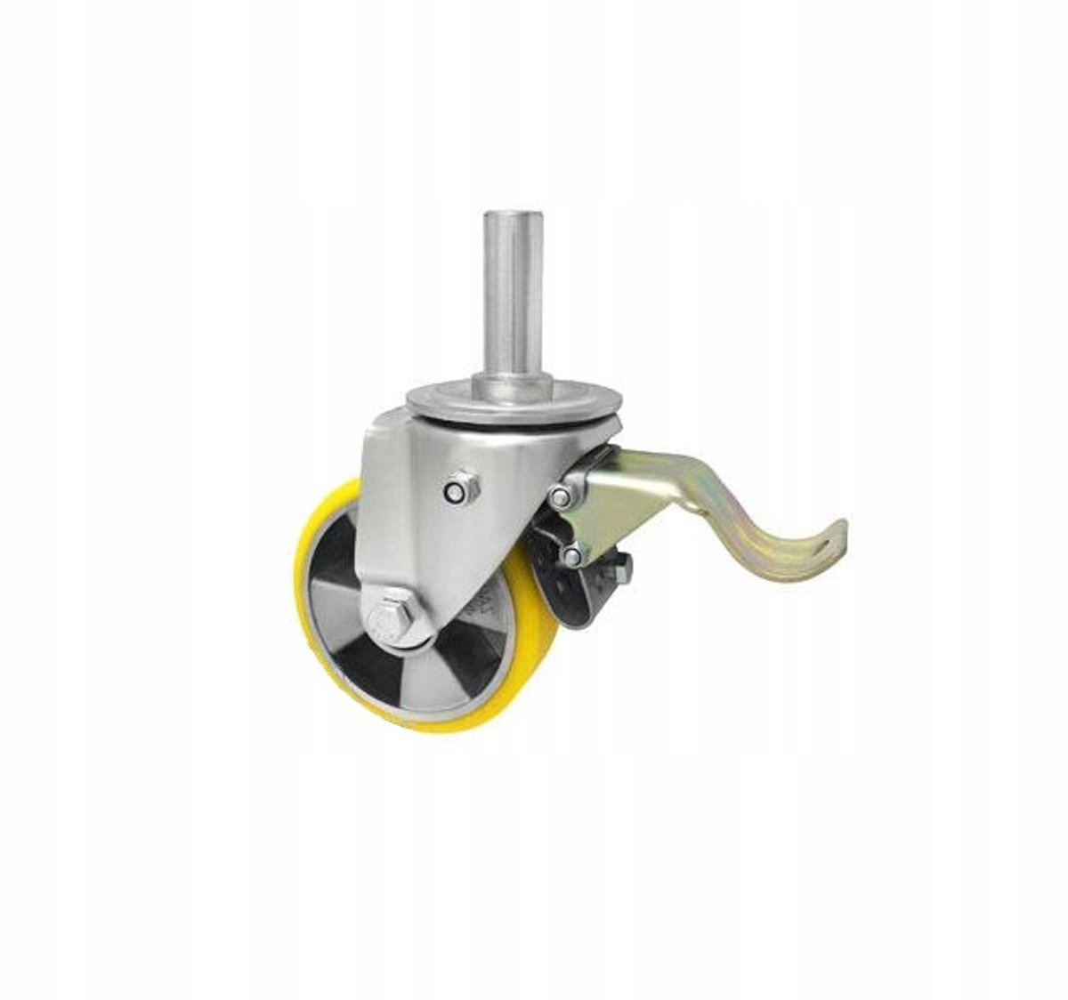 Aluminium-Polyurethaan Wiel met Rem, Ø125mm, Zwenkbaar