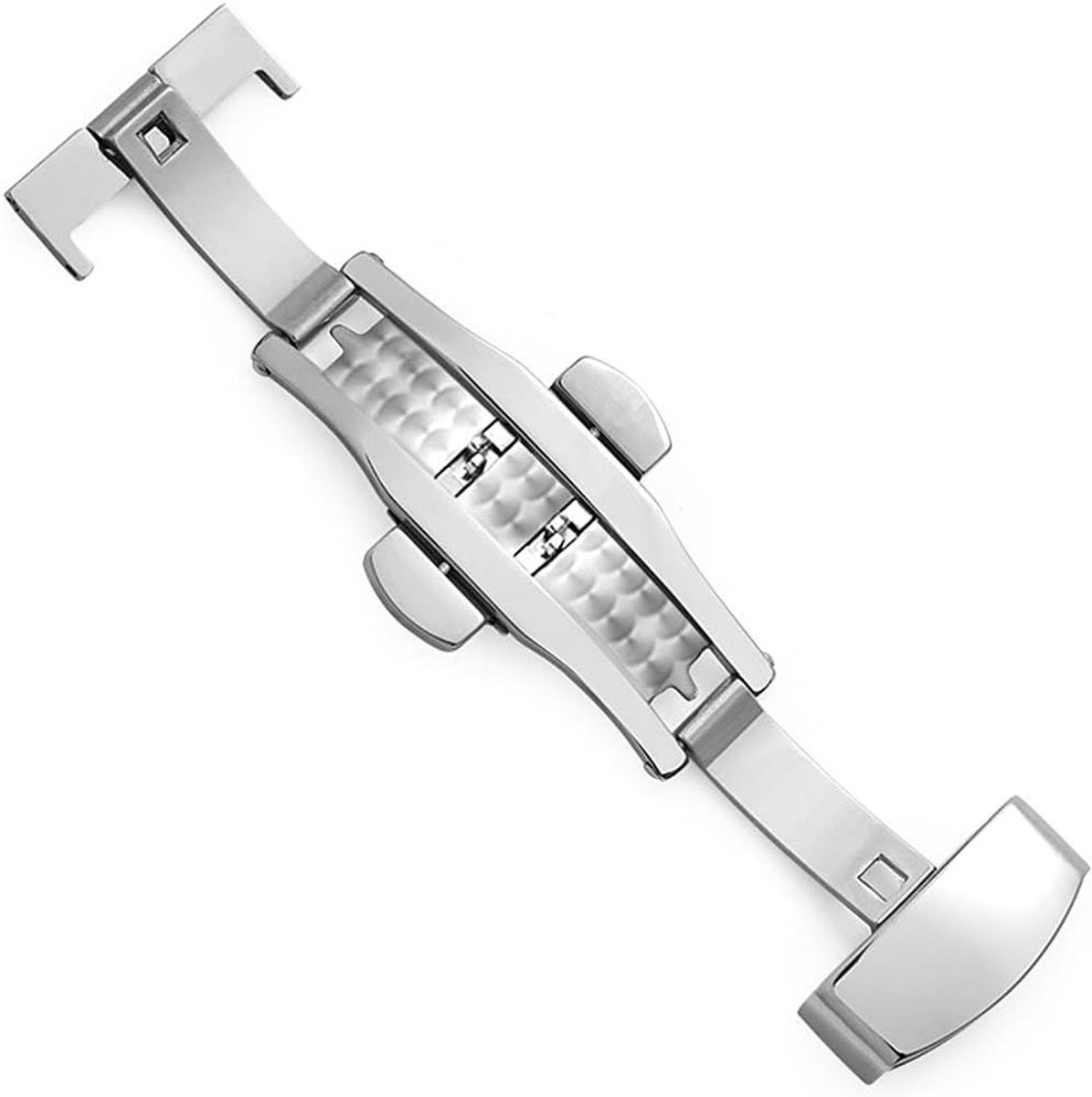 EGoods - Roestvrije stalen vouwsluiting voor horlogeband - 18 mm breedte - Vervangende gesp - Duurzaam en handig.