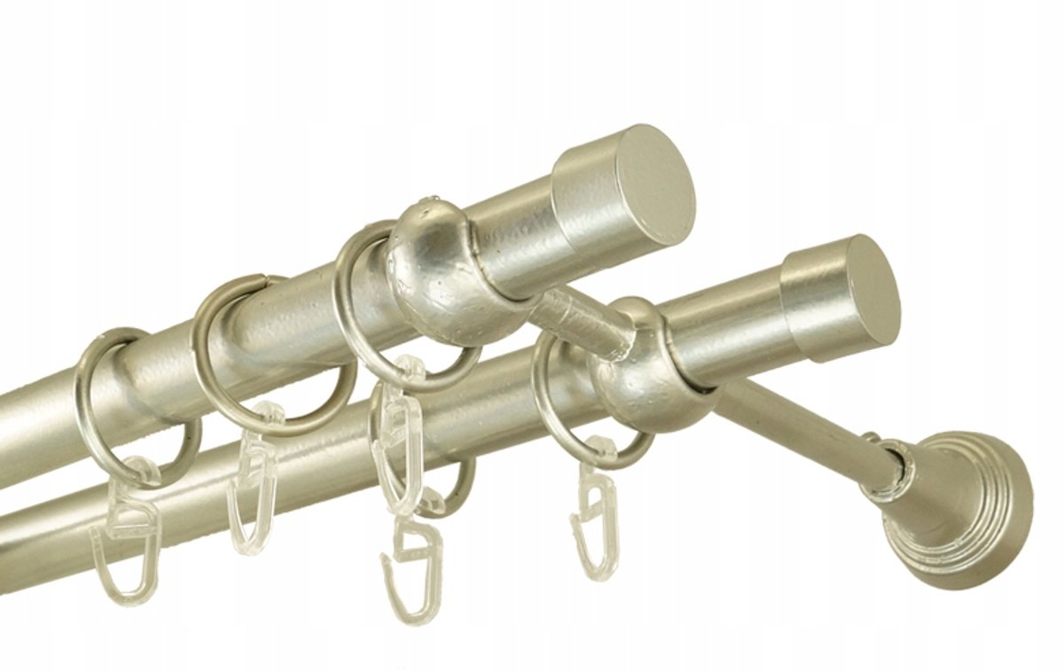UNO Dubbele Metalen Gordijnstang 19mm / 260cm - Compleet