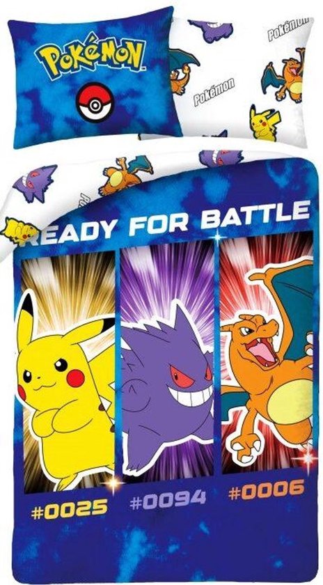 Halantex Beddengoedset Pokemon, Pokemon en Pokeball, meerkleurig, 2-delig 140 x 200 cm 1 kussensloop. 100% katoen, Oeko-Tex., eenpersoonsbed Halantex Beddengoedset Pokemon, Pokemon en Pokeball, meerkleurig, 2-delig 140 x 200 cm 1 kussensloop. 100% katoen, Oeko-Tex., eenpersoonsbed