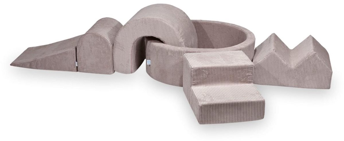 Foam speelset met rond ballenbad 90x30 Corduroy + 5 elementen
