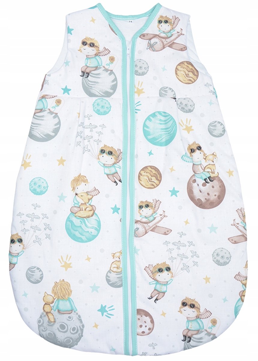 Zomer Slaapzak Baby 56-62 TOG 0,5 Katoen 100% - Kleine Prins Mint