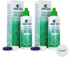 Unicare - Alles-in-één - 4 x 200ml - Hoge Kwaliteit Lenzenvloeistof voor harde contactlenzen - Voordeelverpakking incl. lenzendoosjes