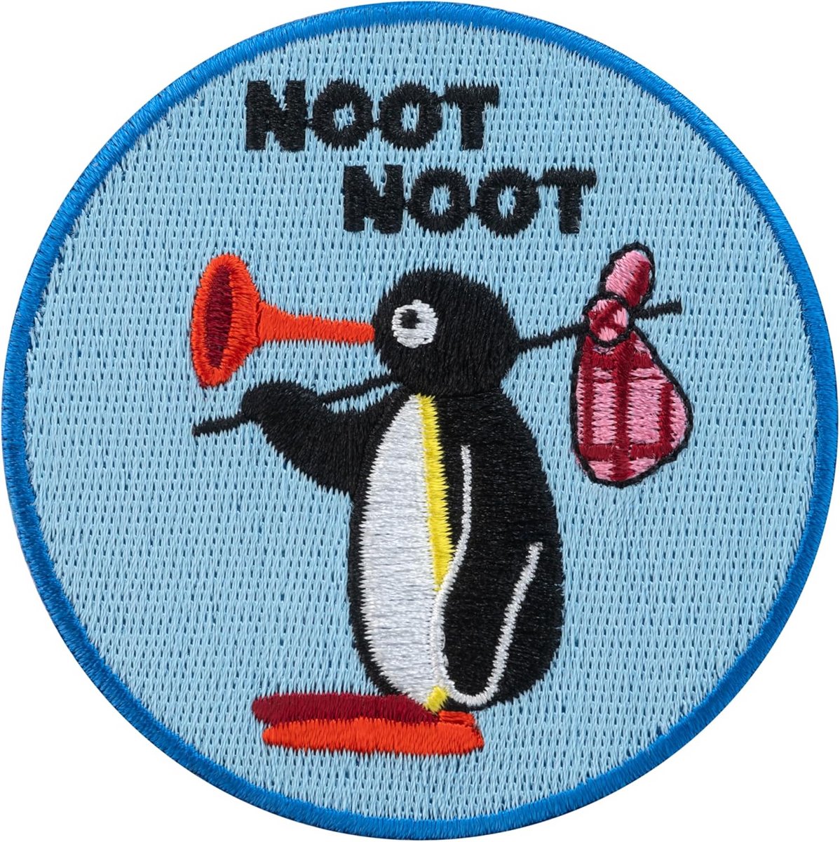 Geborduurde Pinguïn Patch Noot Noot - Strijk- en Naaiapplicatie 7,4 cm