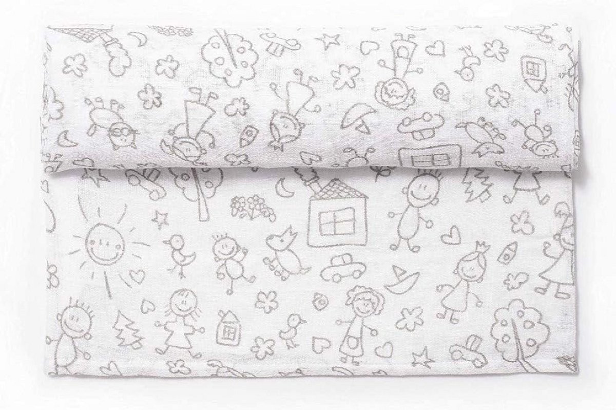 Mousseline doek 125 x 125 cm zacht 100% katoen kindermotief