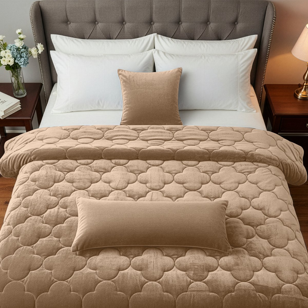 Sleep Comfy - Velura Series Dekbed - 200x220 cm | Taupe- Dekbed zonder overtrek - Ademend & Anti Allergie - Hoesloos Dekbed | Stijl, Comfort en Innovatie voor Elke Dag & Nacht | Camping & In de Caravan
