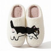 JAXY Smiley Pantoffels Dames & Heren - Warme Pantoffels - Sloffen - Instappers - Maat 40-41 - Kat