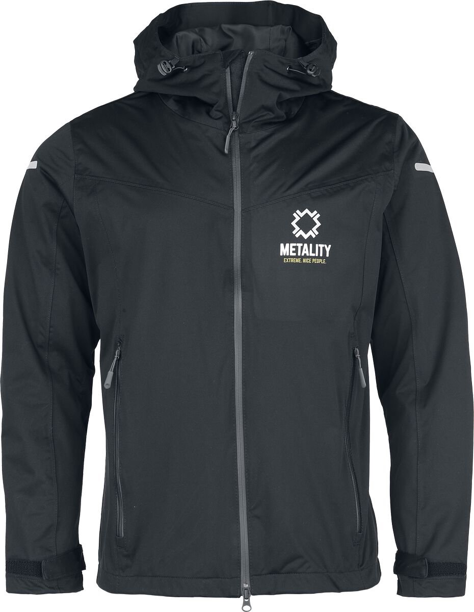 Metality Herren Allweather Jacket Heren Vest met capuchon - zwart - 3XL