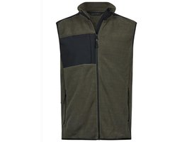 Tee Jays - Mountain Fleece Bodywarmer - Deep Green/Black maat S
