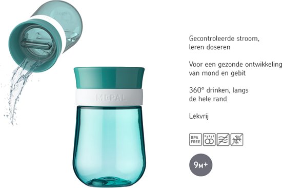 Mepal Mio 360° oefenbeker - 300 ml - Makkelijk vast te houden - Kinderservies - Little Farm van Mepal — afbeelding 2