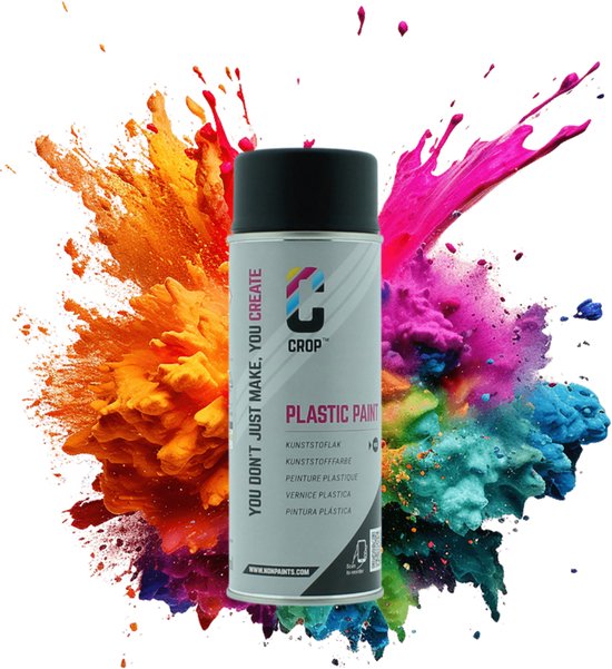 Peinture Plastique CROP NOIR MAT bombe aérosol 400ml