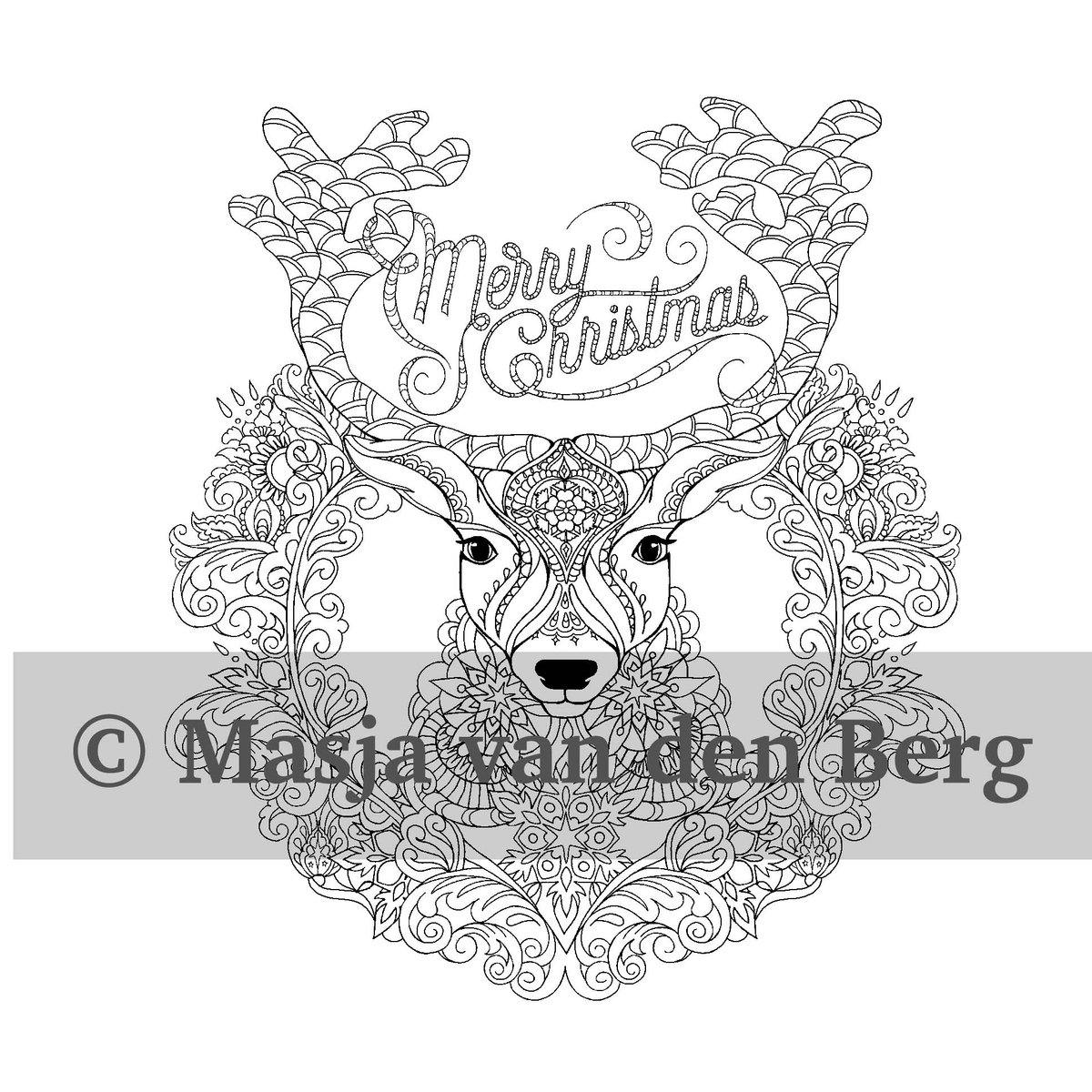 Masja van den Berg - Masja's Christmas - Kerst - kleurboek - kleuren voor volwassenen — afbeelding 4