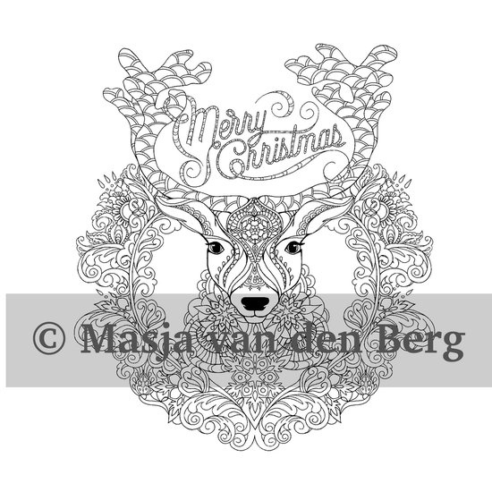 Masja van den Berg - Masja's Christmas - Kerst - kleurboek - kleuren voor volwassenen