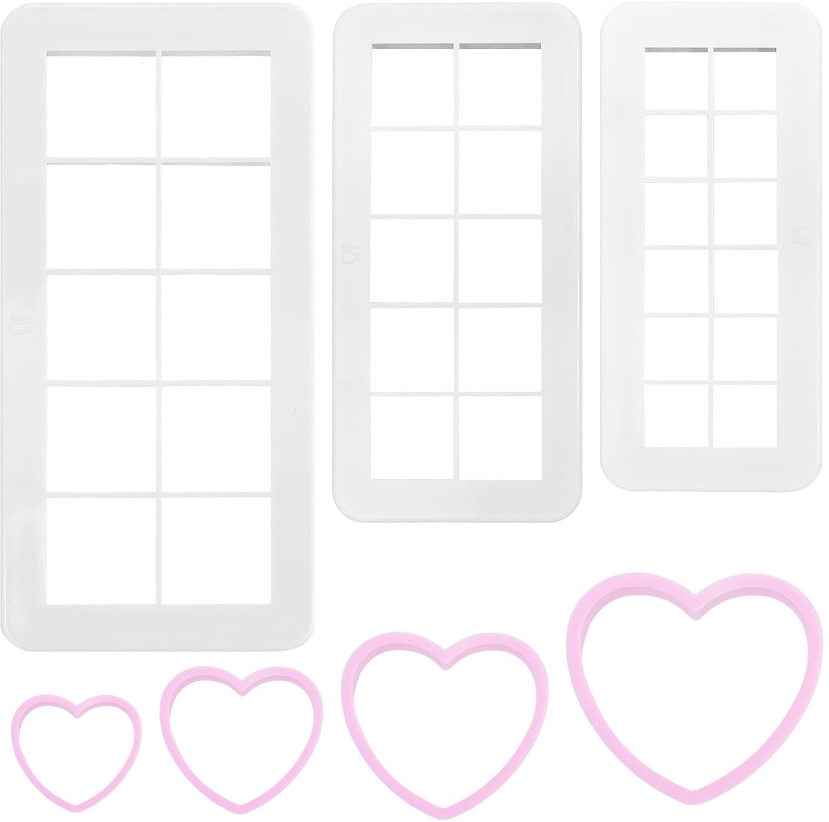 Unyqoos® Complete Set Van Vierkante En Hartvormige Uitsteekvormpjes Voor Bakdecoratie