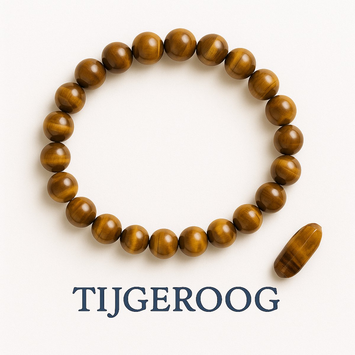S4H Tijgeroog edelstenen armband 8mm kralen / size 18 cm