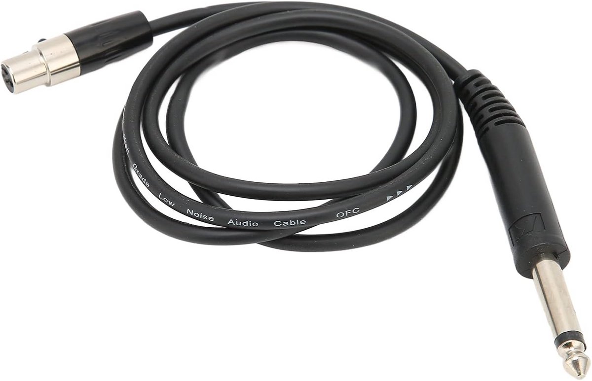 XLR Kabel 1 meter - XLR vrouwelijk naar 6,35mm TRS stekker, 20 AWG, geluidsversterking