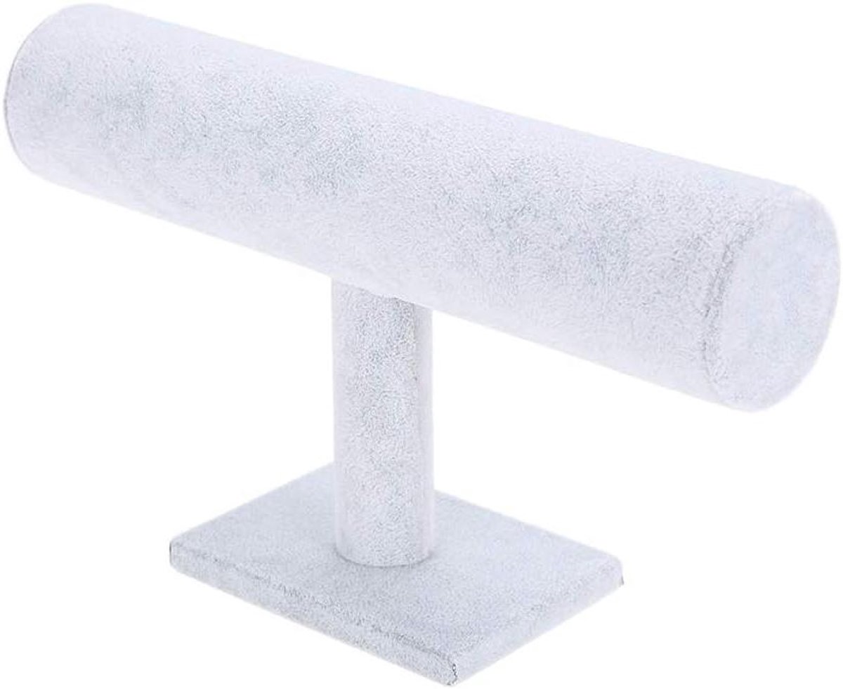T-Bar Sieraden Display Stand van PU Leer voor Horloges en Armbanden met Organizer功能