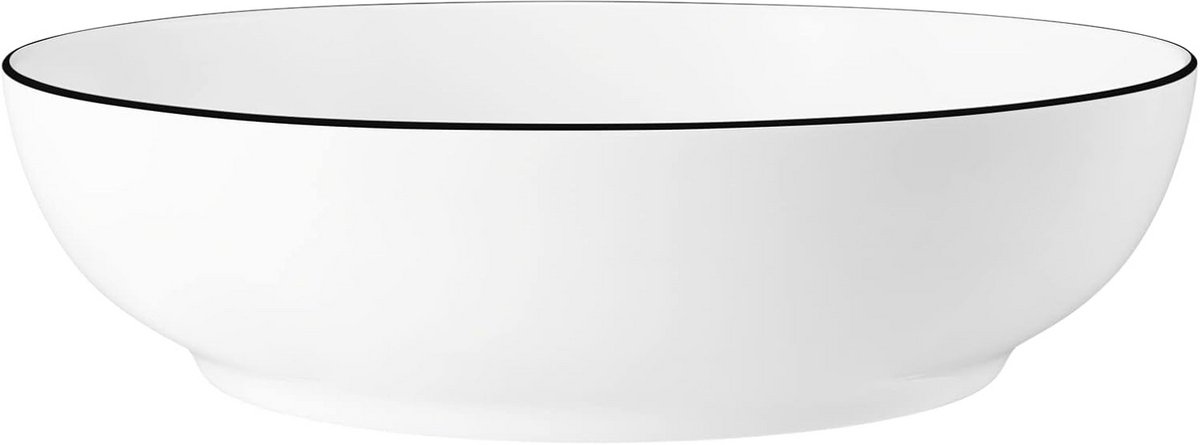 Moderne ronde voedselschaal 25 cm Black Line