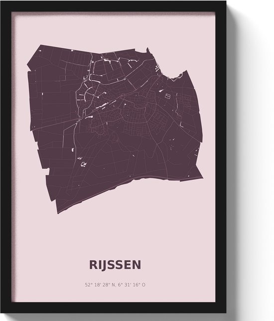 Affiche Rijssen A2 - 42 x 59,4 cm - Violet (Cadre non inclus)