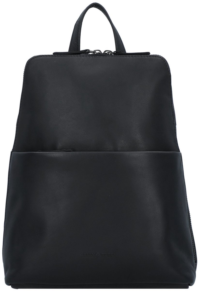 GREENBURRY Leren vrijetijdsrugzak rugzak Fiorentina City Backpack Black zwart