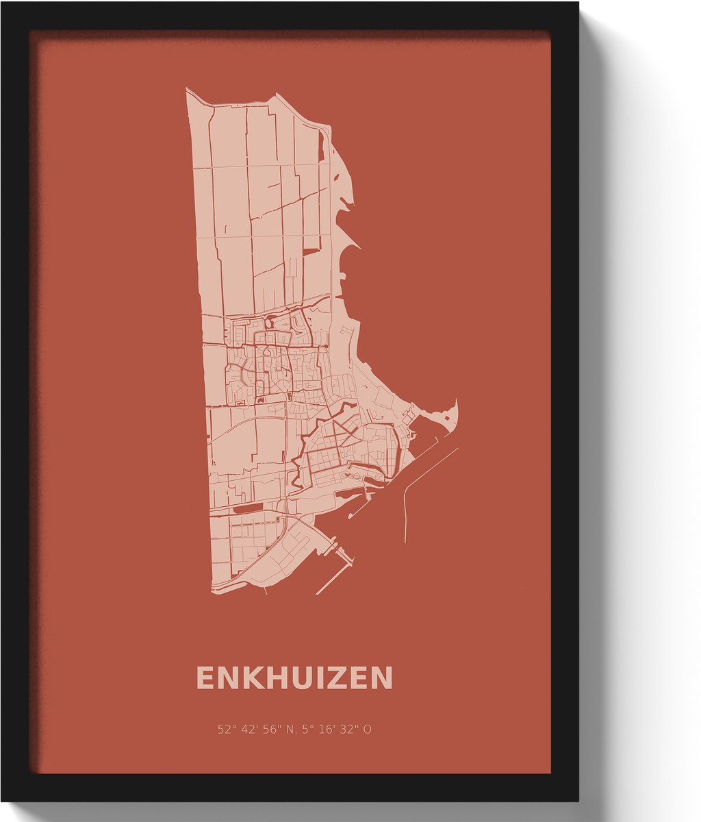 Poster Enkhuizen A3 - 30 x 42 cm - Rood (Exclusief Lijst)