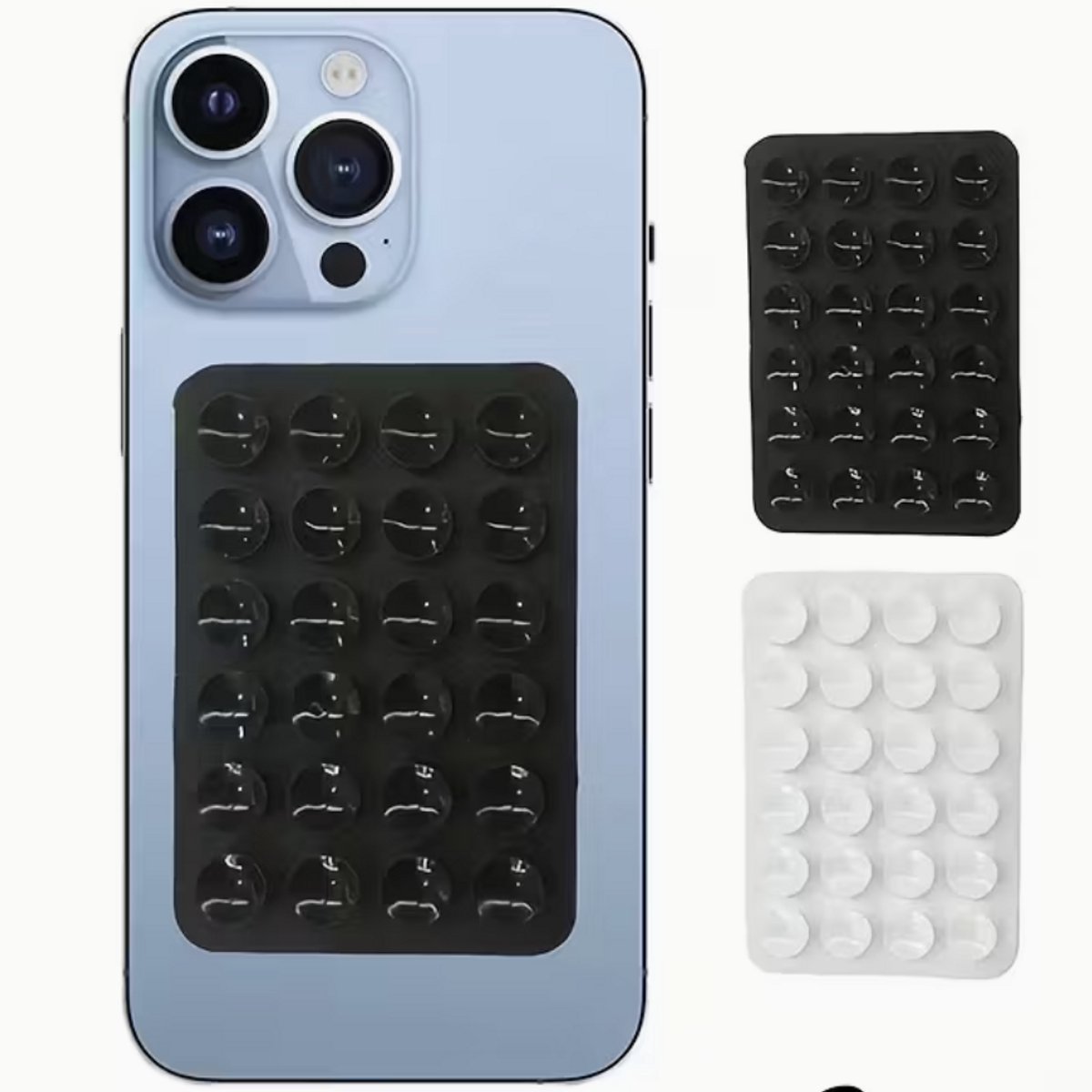 VANDAAG VERZONDEN - 4 STUKS 2 x WIT/ 2 x ZWART - Zuignap voor op Telefoon Hoesje - Telefoonhouder - Voor Selfies - Sterke Zelfklevende Telefoonhoeshouder - Telefoonaccessoires - Zwart - Zuignap - Selfie - Auto/Douche/Spiegel