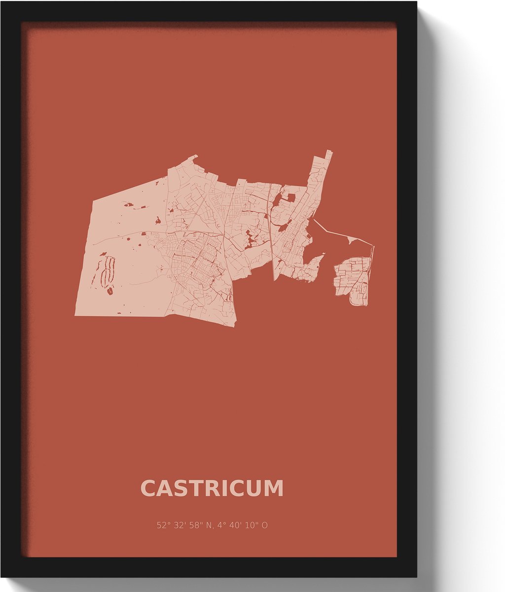 Poster Castricum A3 - 30 x 42 cm - Rood (Exclusief Lijst)