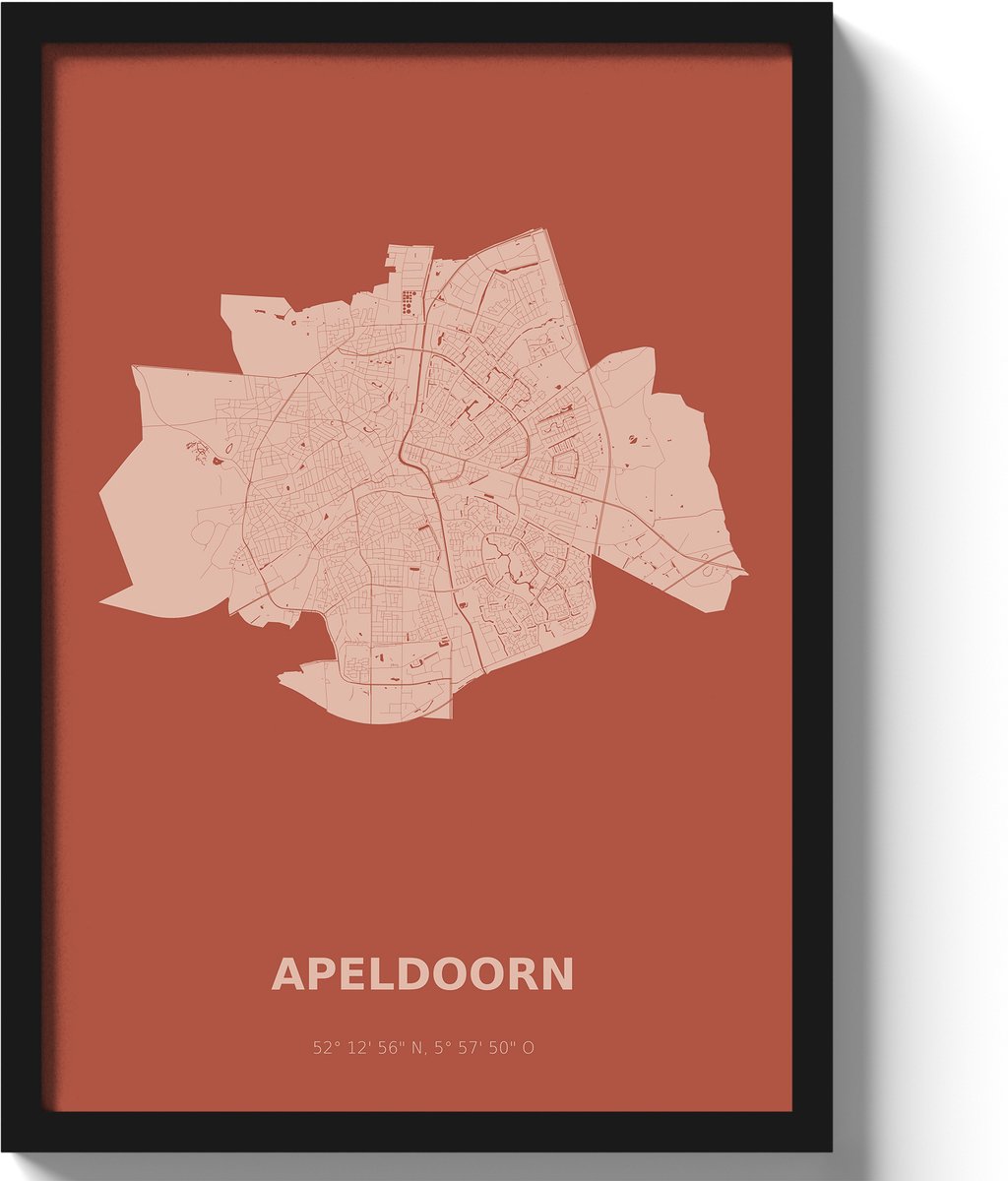 Poster Apeldoorn A3 - 30 x 42 cm - Rood (Exclusief Lijst)