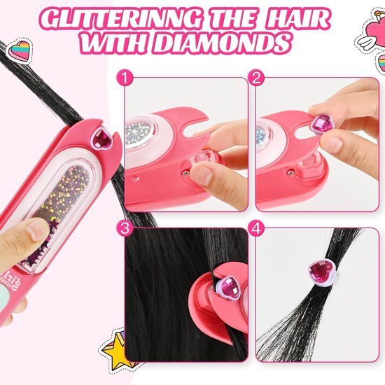 Fozcmisw Cadeau Meisjes 5 6 7 8 9 Jaar – Haarversiering Meisjes Set met Vlechtmachine, DIY Haarparels & Vlechthulp, Eenhoorn Haarband en Haarclips – Kinderspeelgoed vanaf 5-12 Jaar Verjaardag