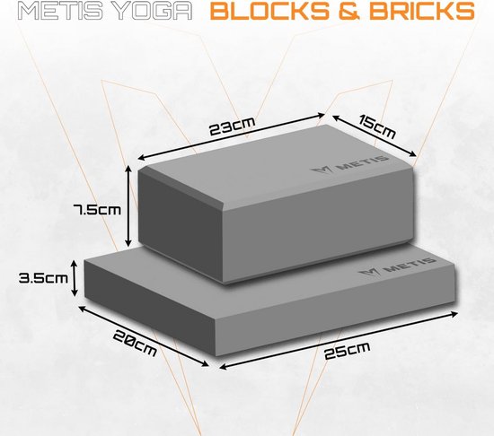Yoga Block Set 1 of 2 Stuks EVA Foam Stenen Zonder Glijden 2 Maten — afbeelding 2
