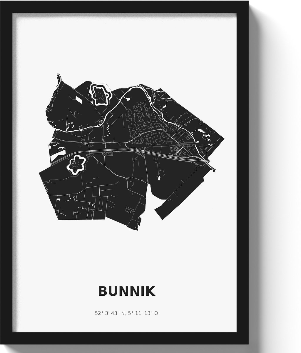 Poster Bunnik A2 - 42 x 59,4 cm - Zwart/Wit (Exclusief Lijst)