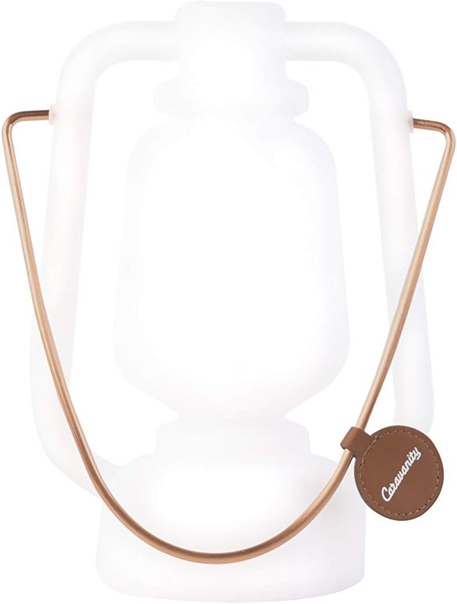 Draagbare tafellamp met vlameffect - 22 cm - wit - LED - IP44 - binnen en buiten