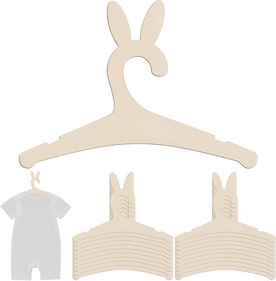 Hangerworld 12 stuks natuurlijke houten kleerhangers voor