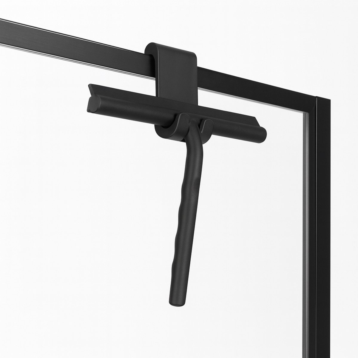 Siliconen Douchewisser Zwart 21 cm - Streeploos Resultaat - Met Ophanghaak