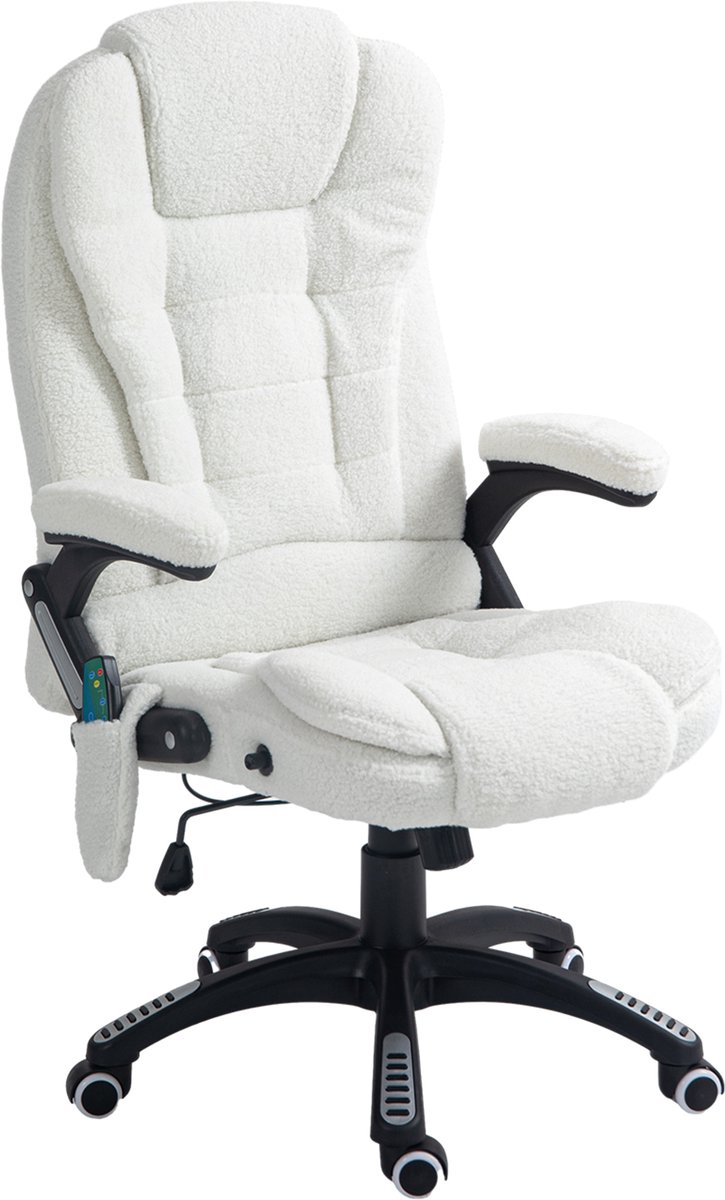 Massagestoel - Relaxfauteuil - Zetel - Stof - 1 persoons - Met armleuning - Zeer comfortabel - Elektrisch - Wit