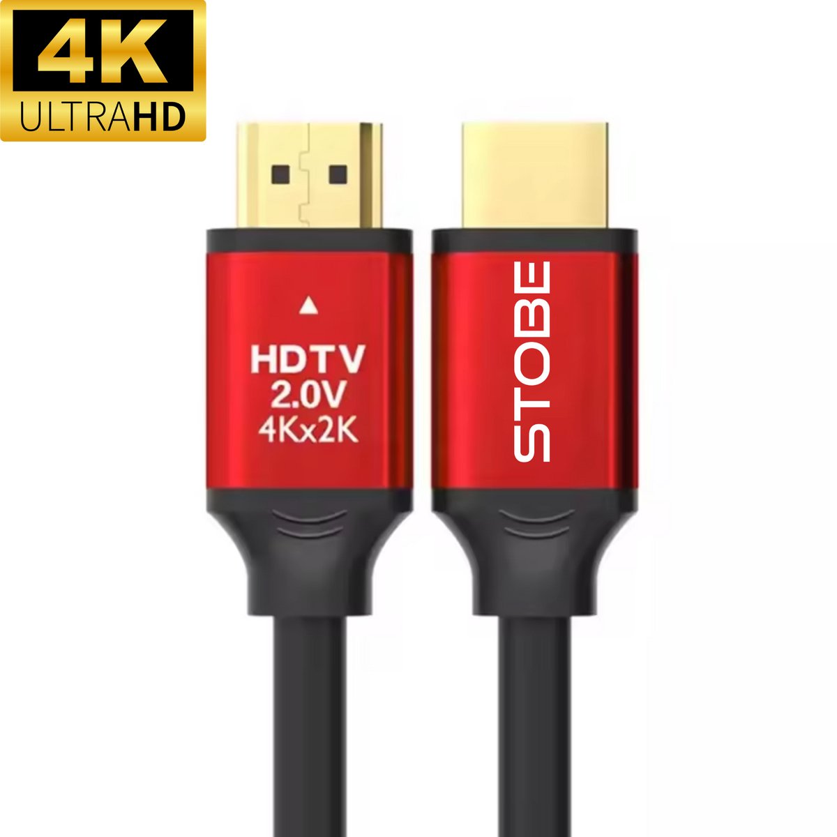 STOBE®- HDMI naar HDMI kabel - 2m - rood - Geschikt voor films