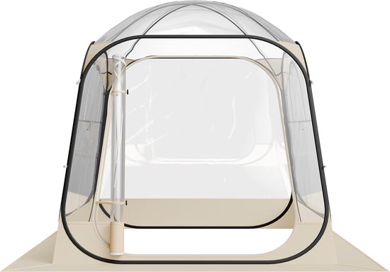 Opvouwbare Sport Tent, 182.9 x 182.9 cm Transparante Buiten Schuilplaats voor 2-4 Personen, Waterdichte Pod Met Vloermat & Topdeksel, Tuin Dome Tent voor Kamperen, Evenementen, Vissen en Toeschouweractiviteiten van Merkloos — afbeelding 2
