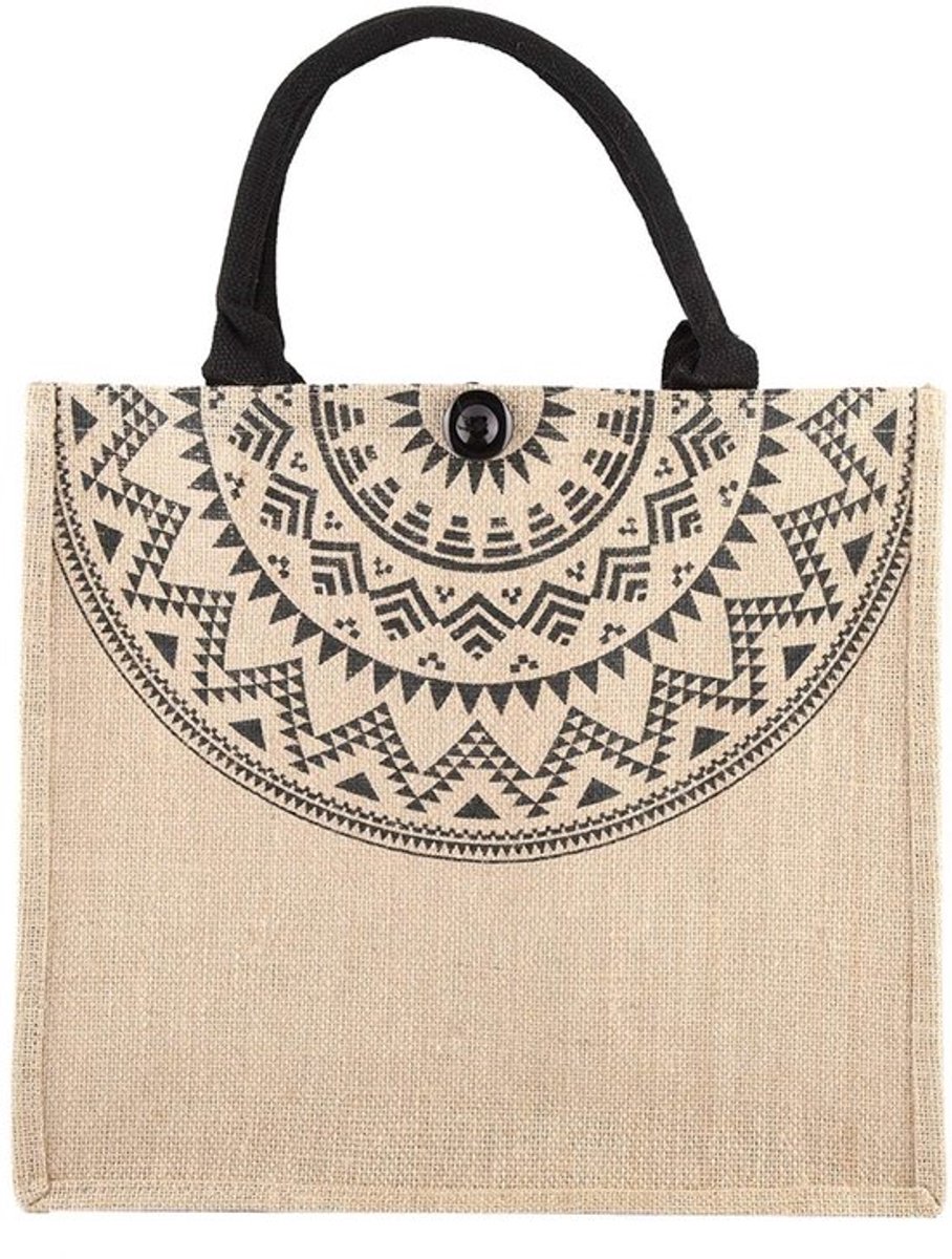 Jute Tote Tas Large - Natuurlijke Materialen - Bohemian Stijl