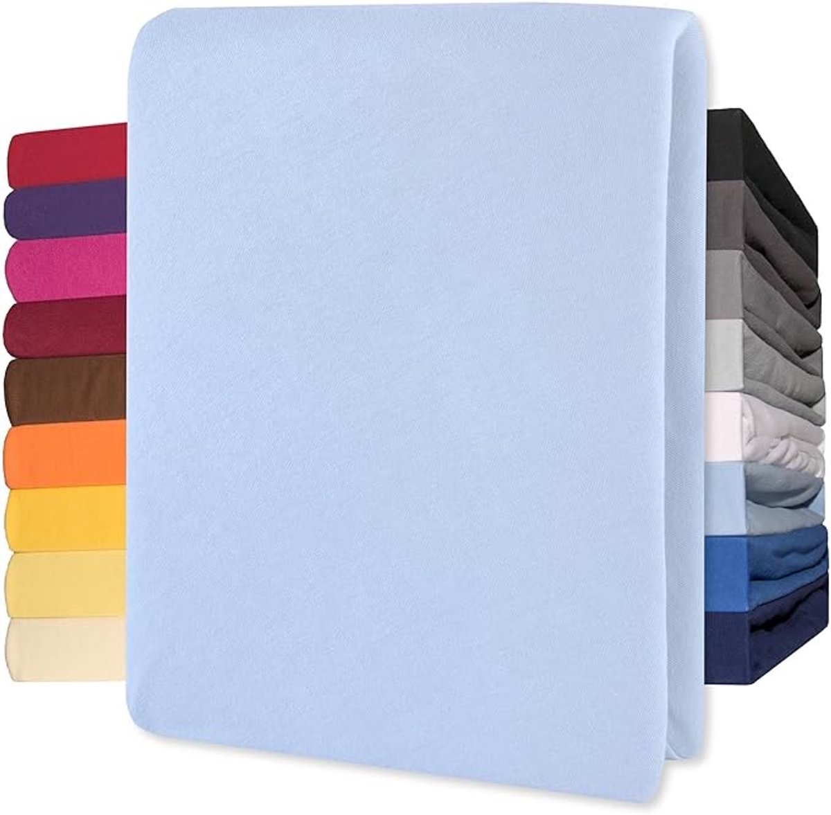 Lucina Hoeslaken Jersey Katoen Stretch 30cm Hoge Hoek - aqua 140x200cm - 160x200cm