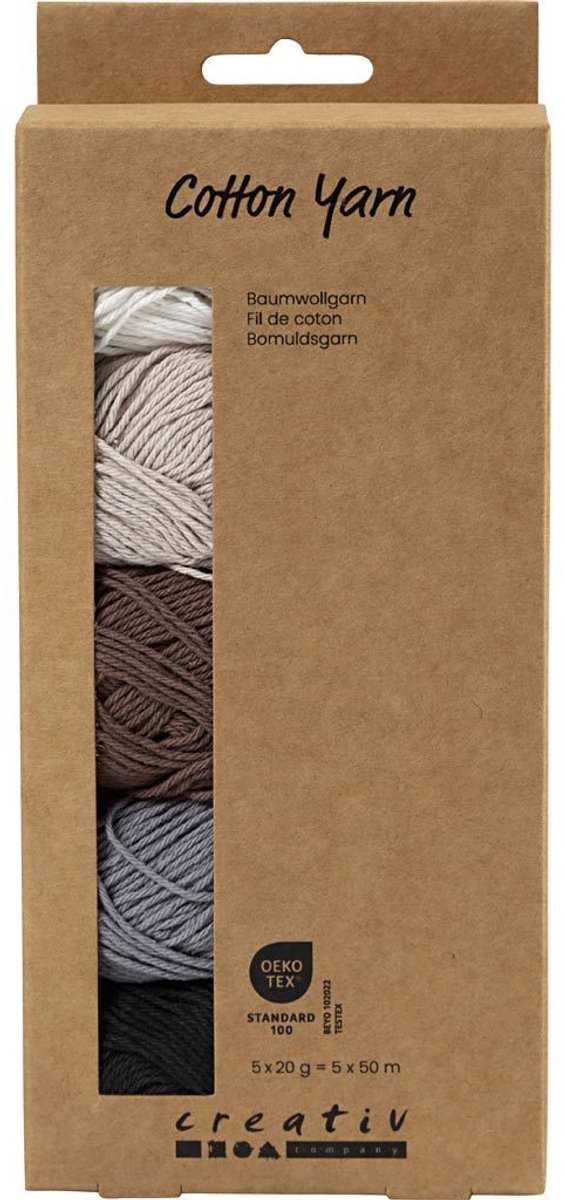 Creativ Company Katoengaren Natuurlijke Kleuren 5x20 gr
